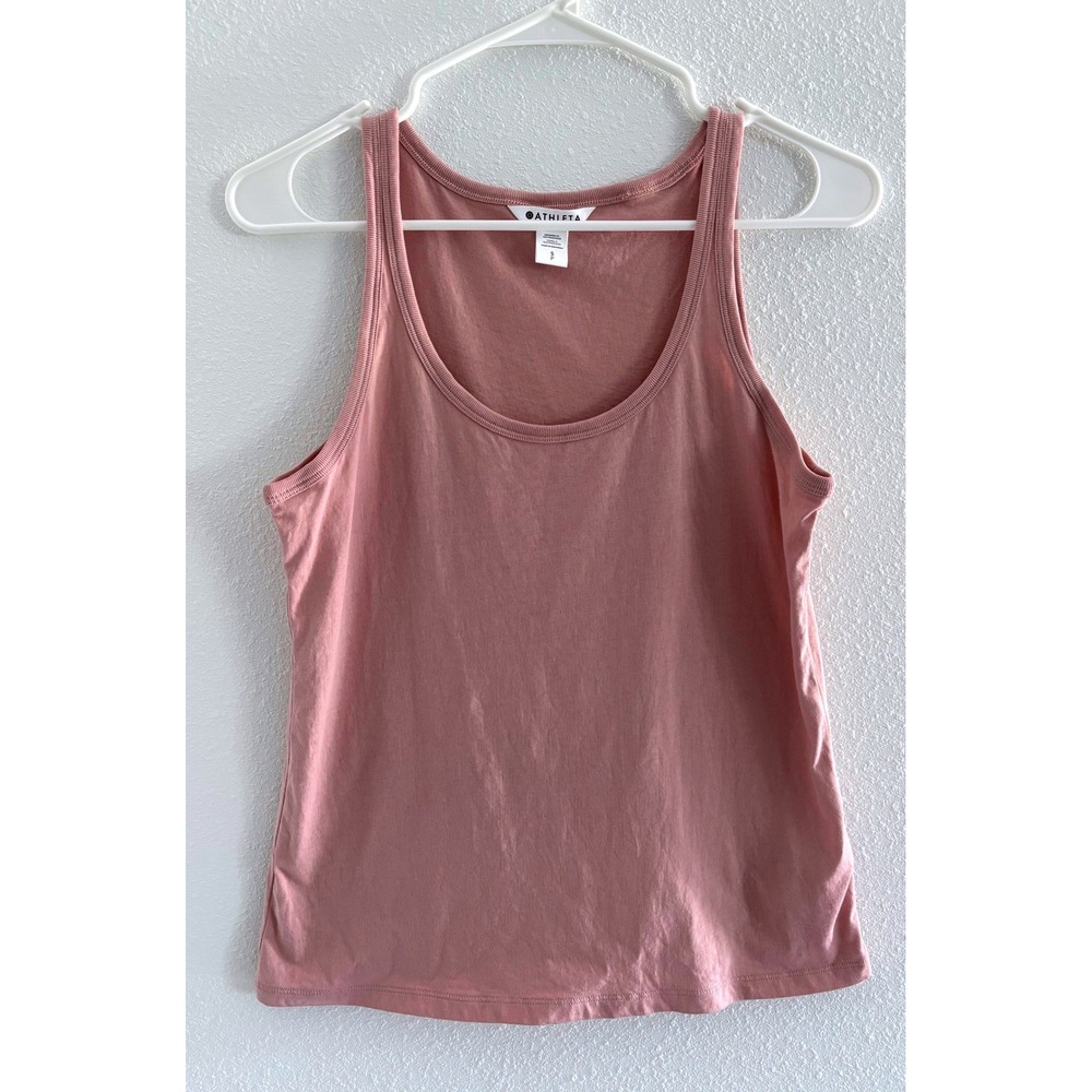 Athleta Tank Womens Small Pink Scoop Neck Gym Sporty Active Workout Yoga Capsule